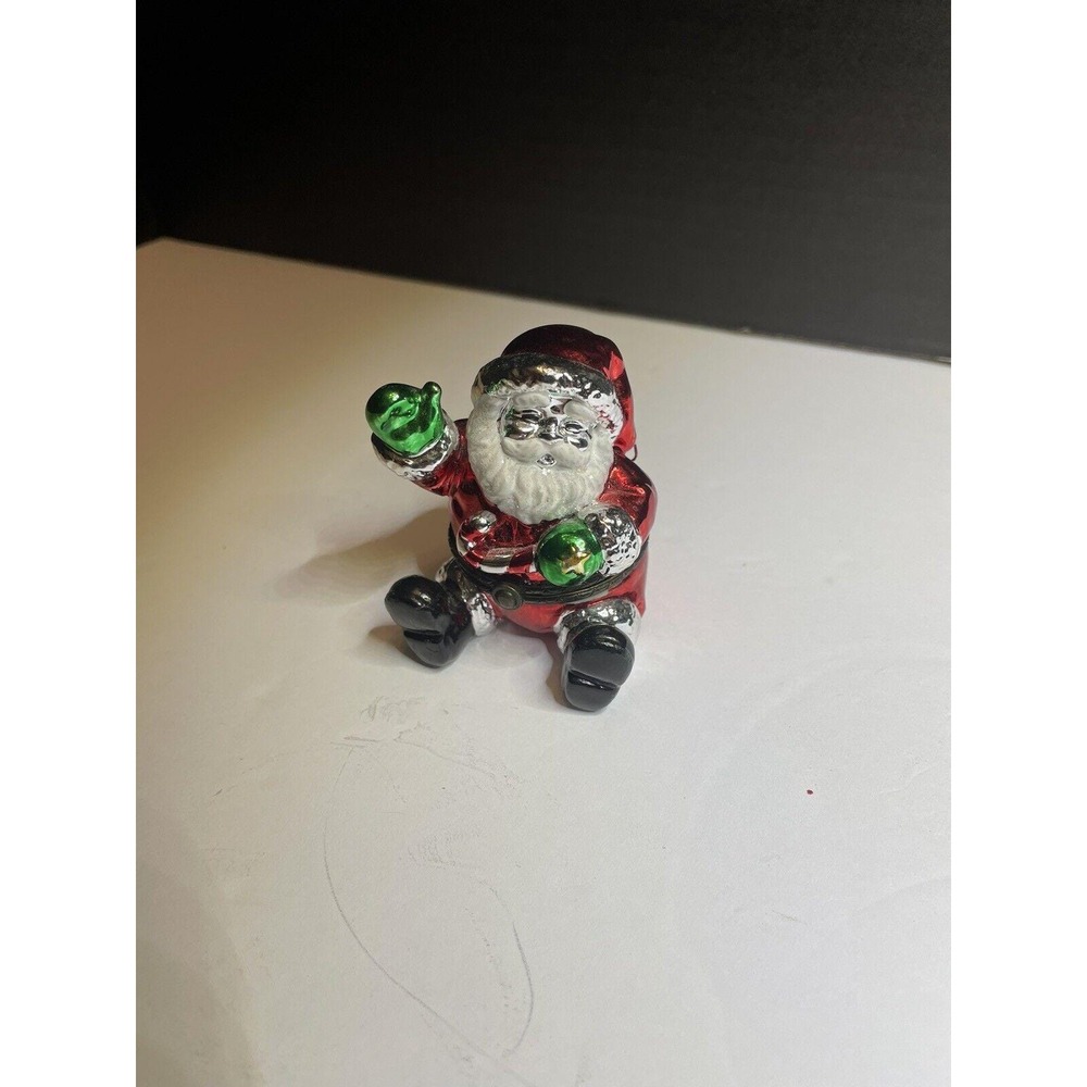 Midwest of Cannon Falls‎ Santa Trinket Box Sitting with the candycane
